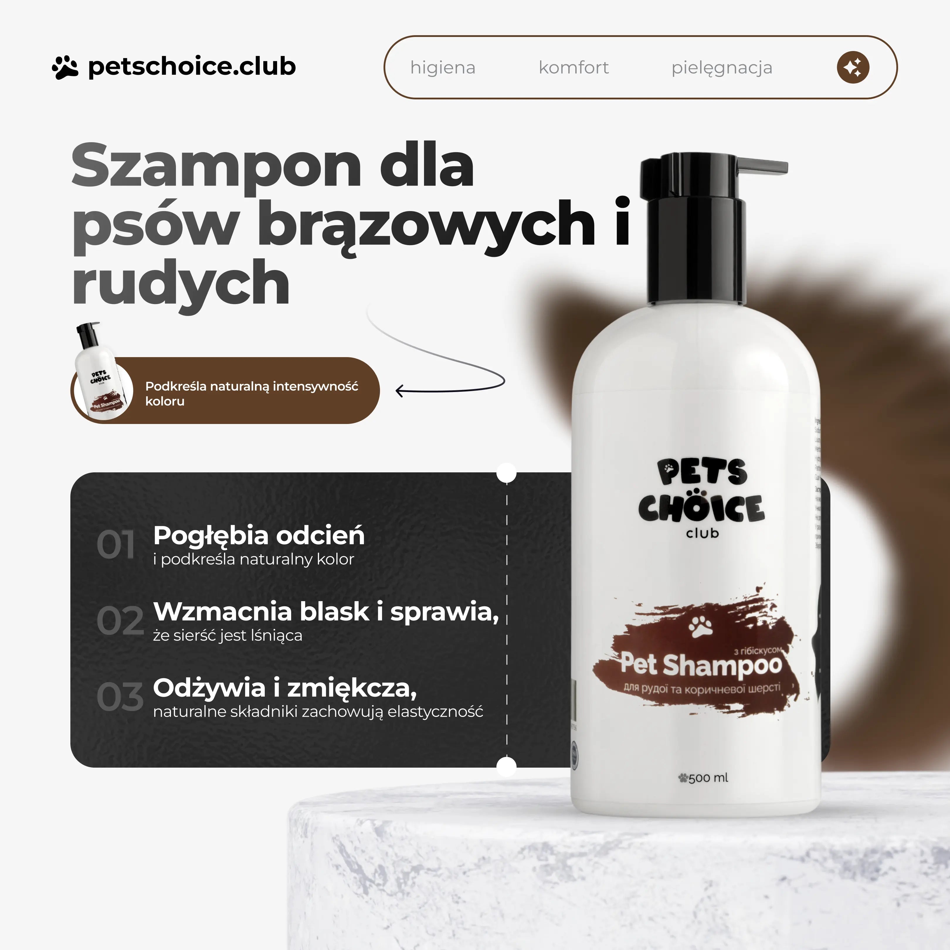 Szampon dla psów o rudym umaszczeniu, hibiskus, 350 ml