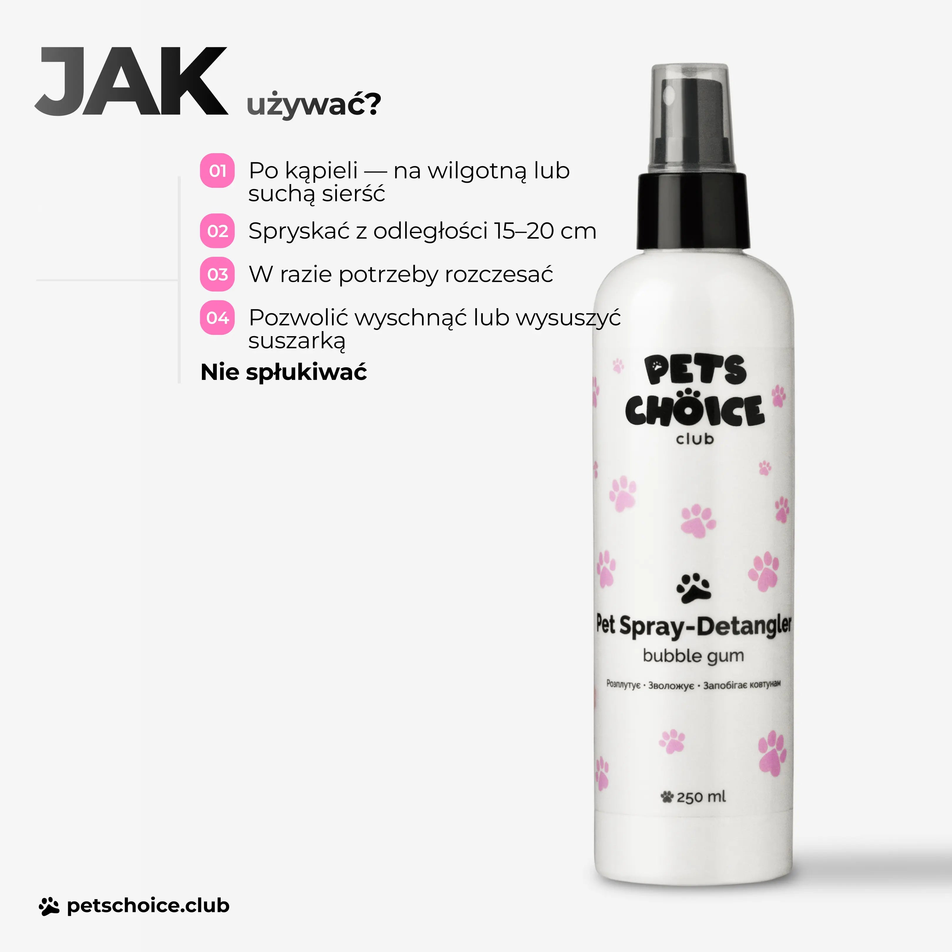 Spray ułatwiający rozczesywanie sierści psa, 250 ml