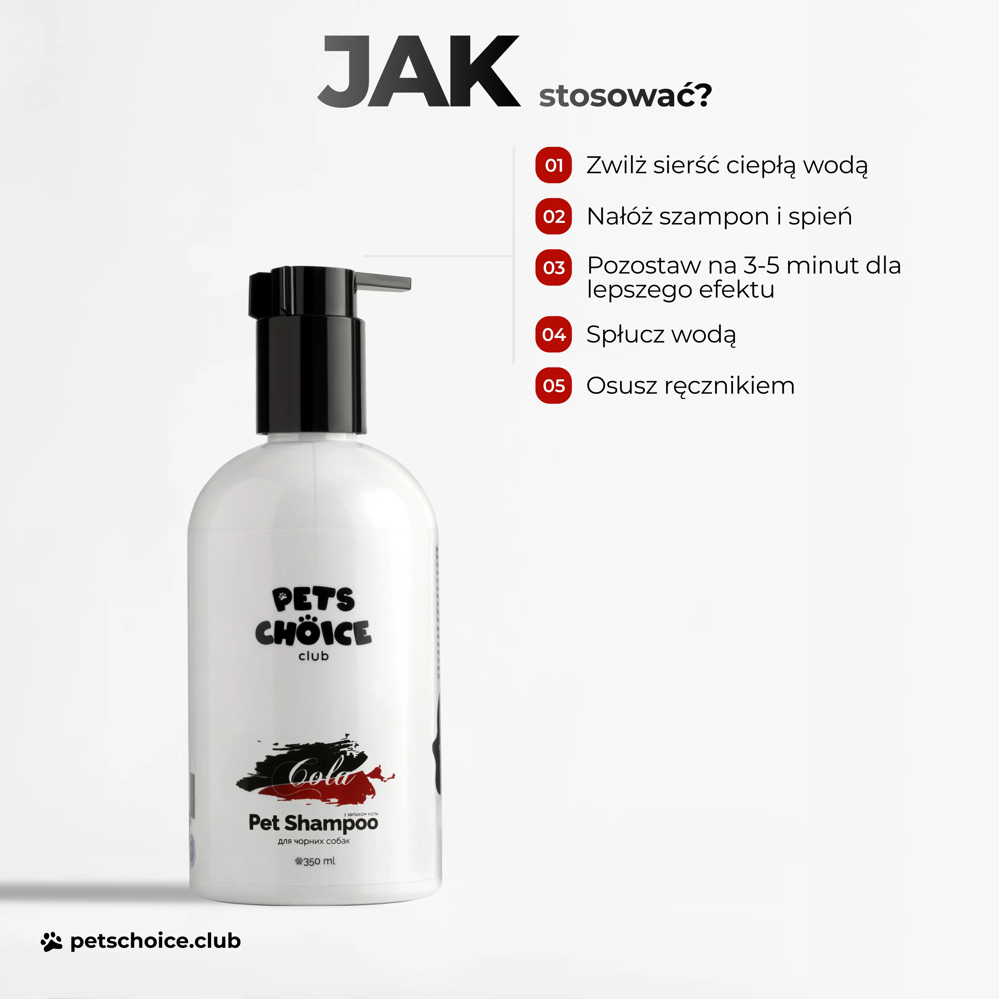 Szampon do pielęgnacji ciemnej sierści psa, 350 ml