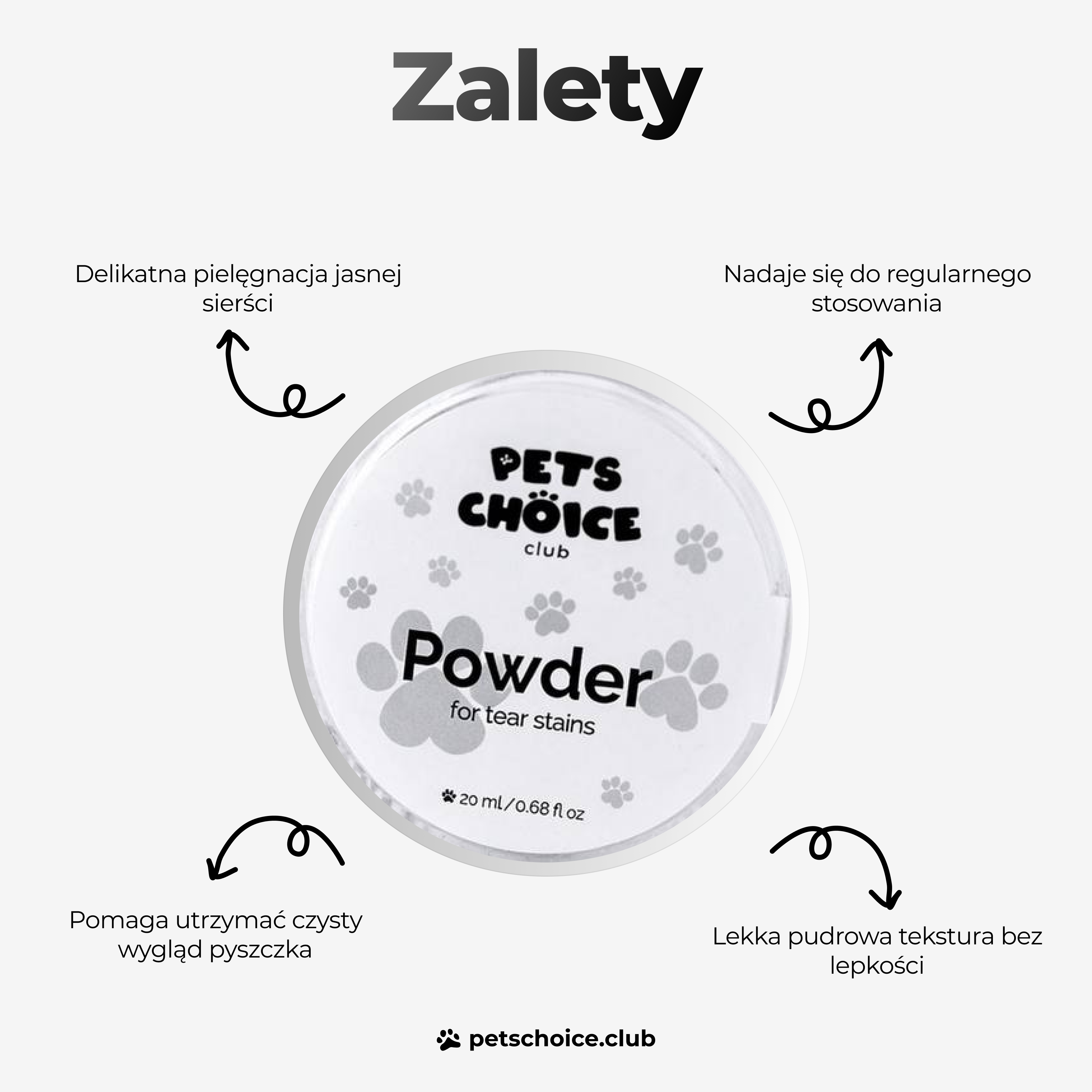 Puder do pielęgnacji okolic oczu psa, 20 g