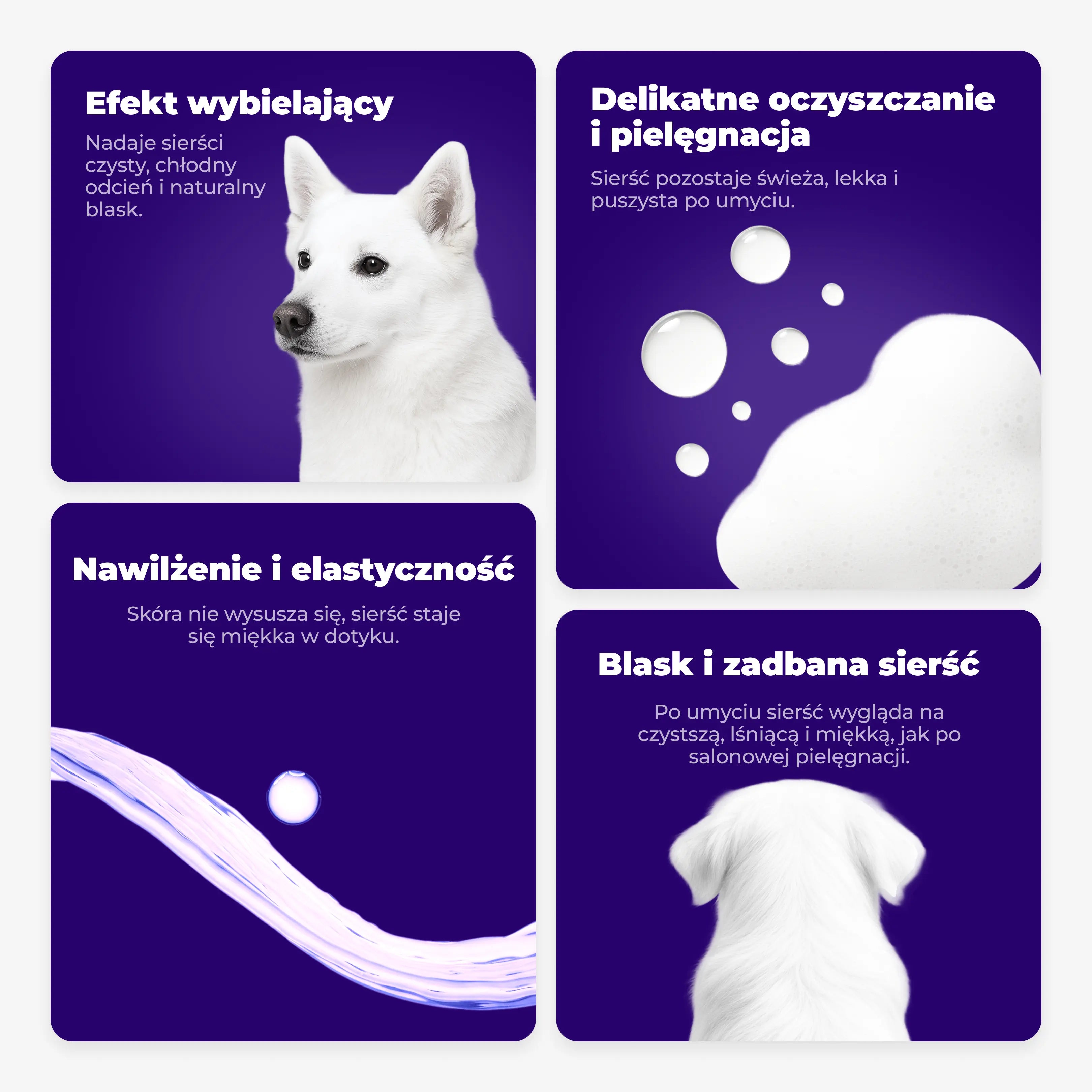 Szampon do pielęgnacji białej sierści psa, 350 ml