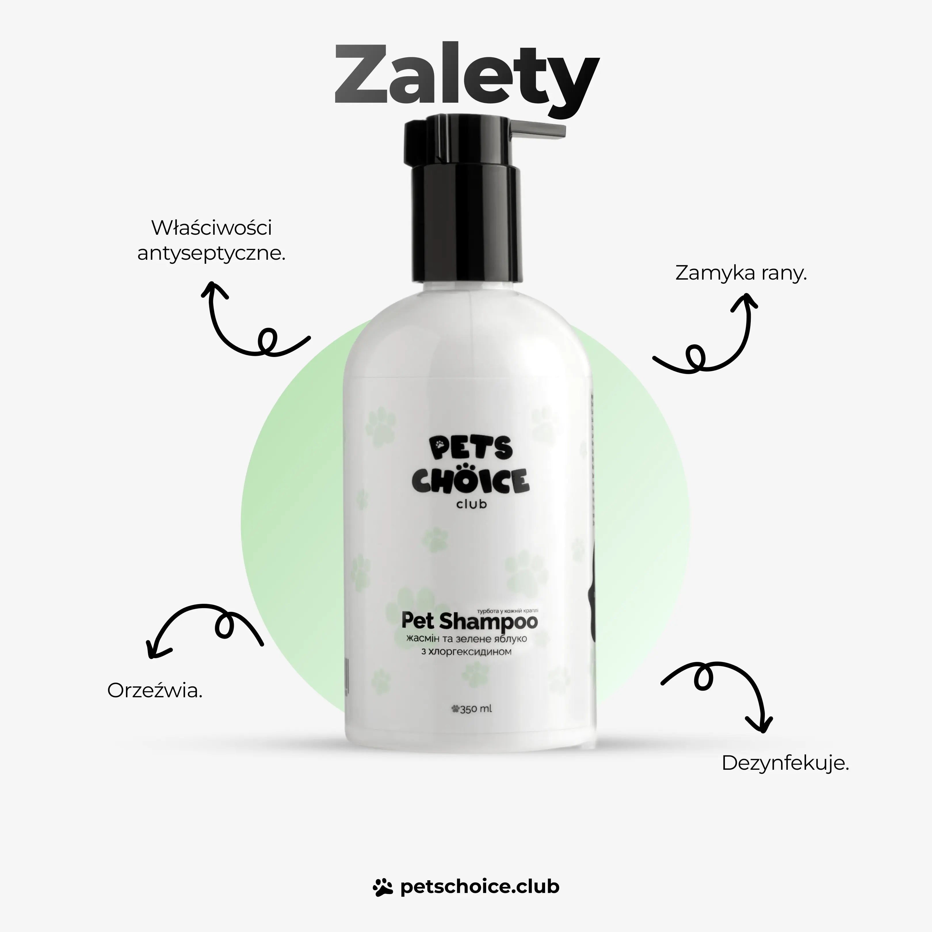 Szampon pielęgnacyjny dla psów, jaśmin i zielone jabłko, 350 ml