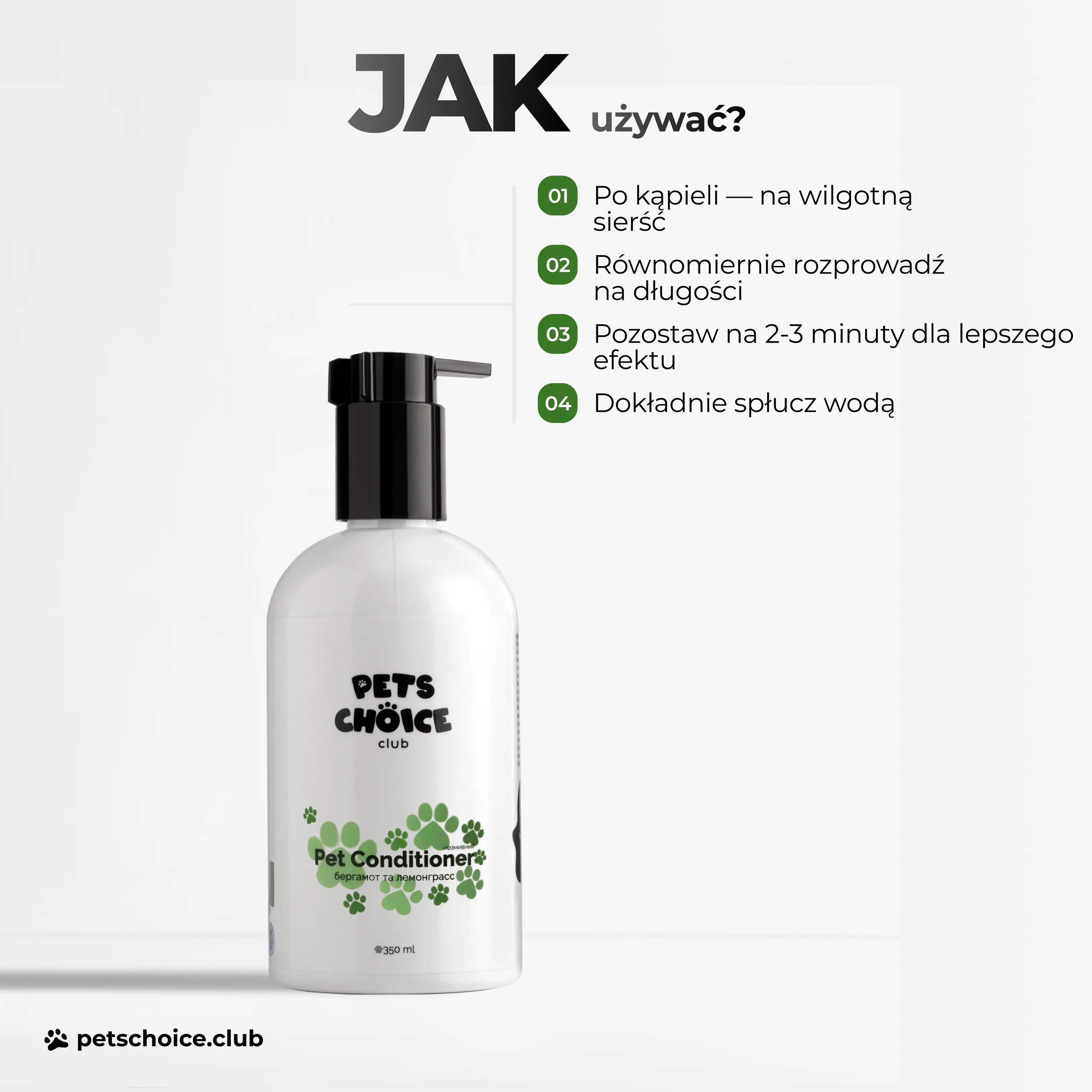 Odżywka do spłukiwania dla psów, zapach trawy cytrynowej, 350 ml