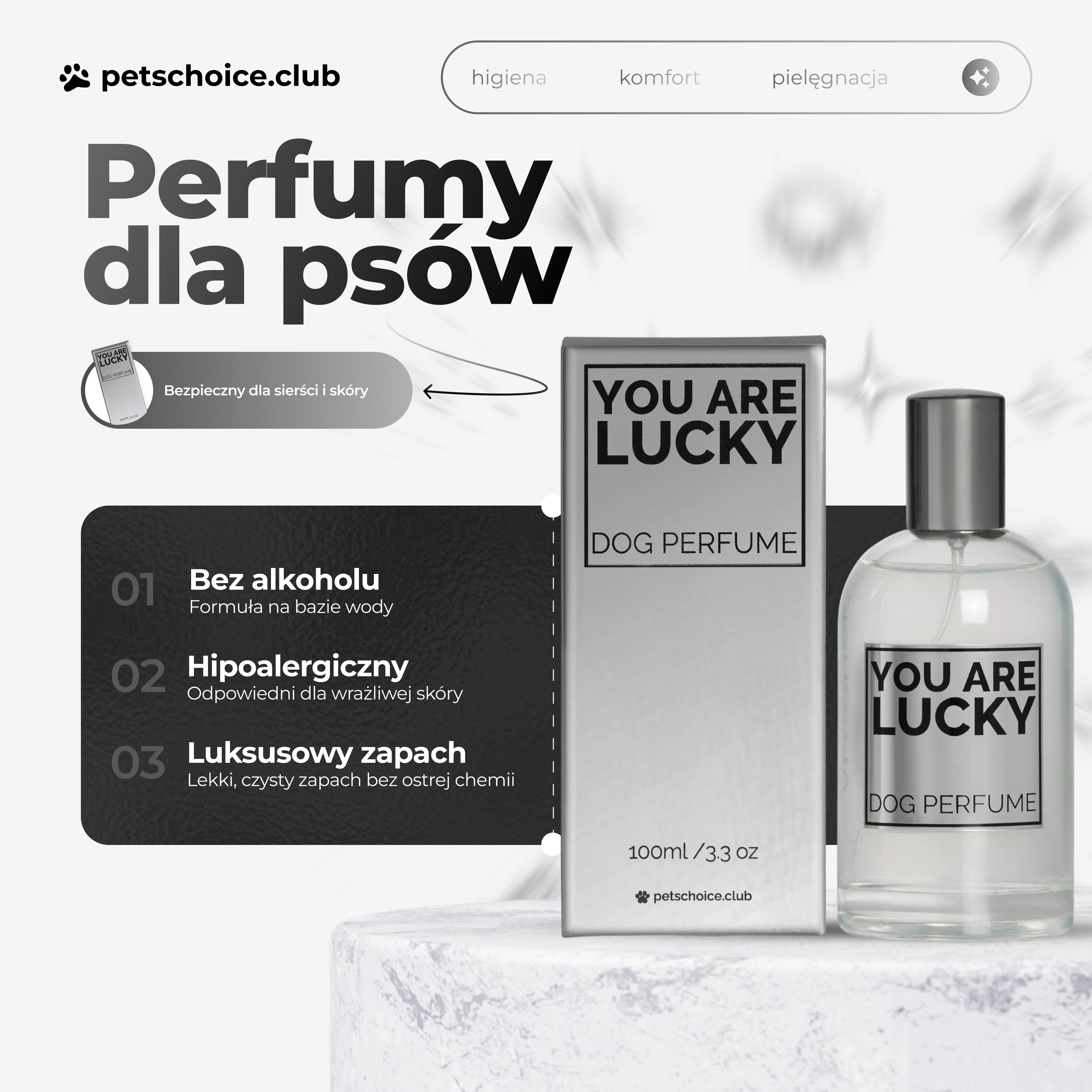Zapach pielęgnacyjny do sierści psa YOU ARE LUCKY , 100 ml