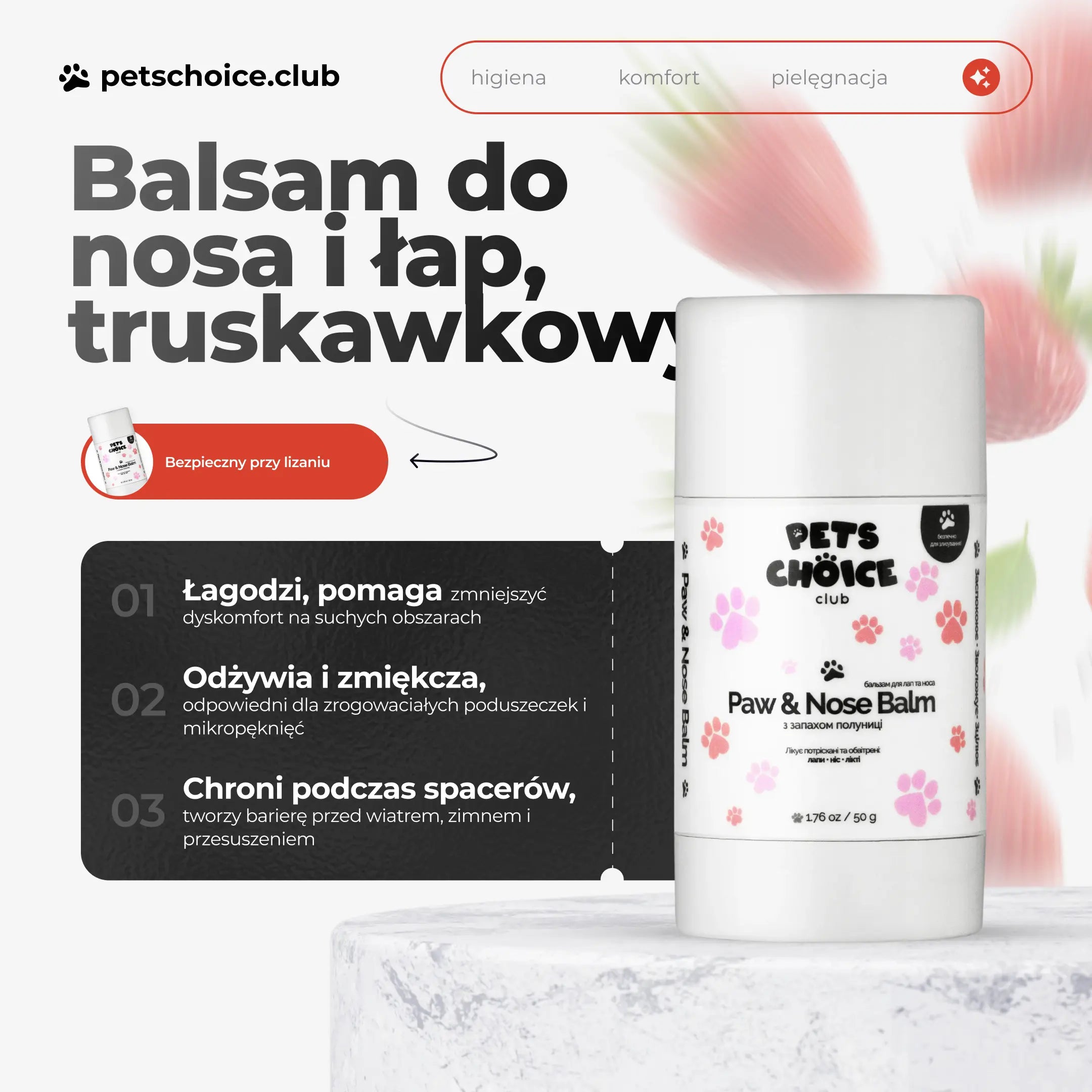 Balsam pielęgnacyjny do łap i nosa psa, 50 g